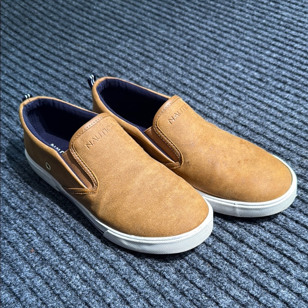 Nautica Boys Brown Slip-On Loafers